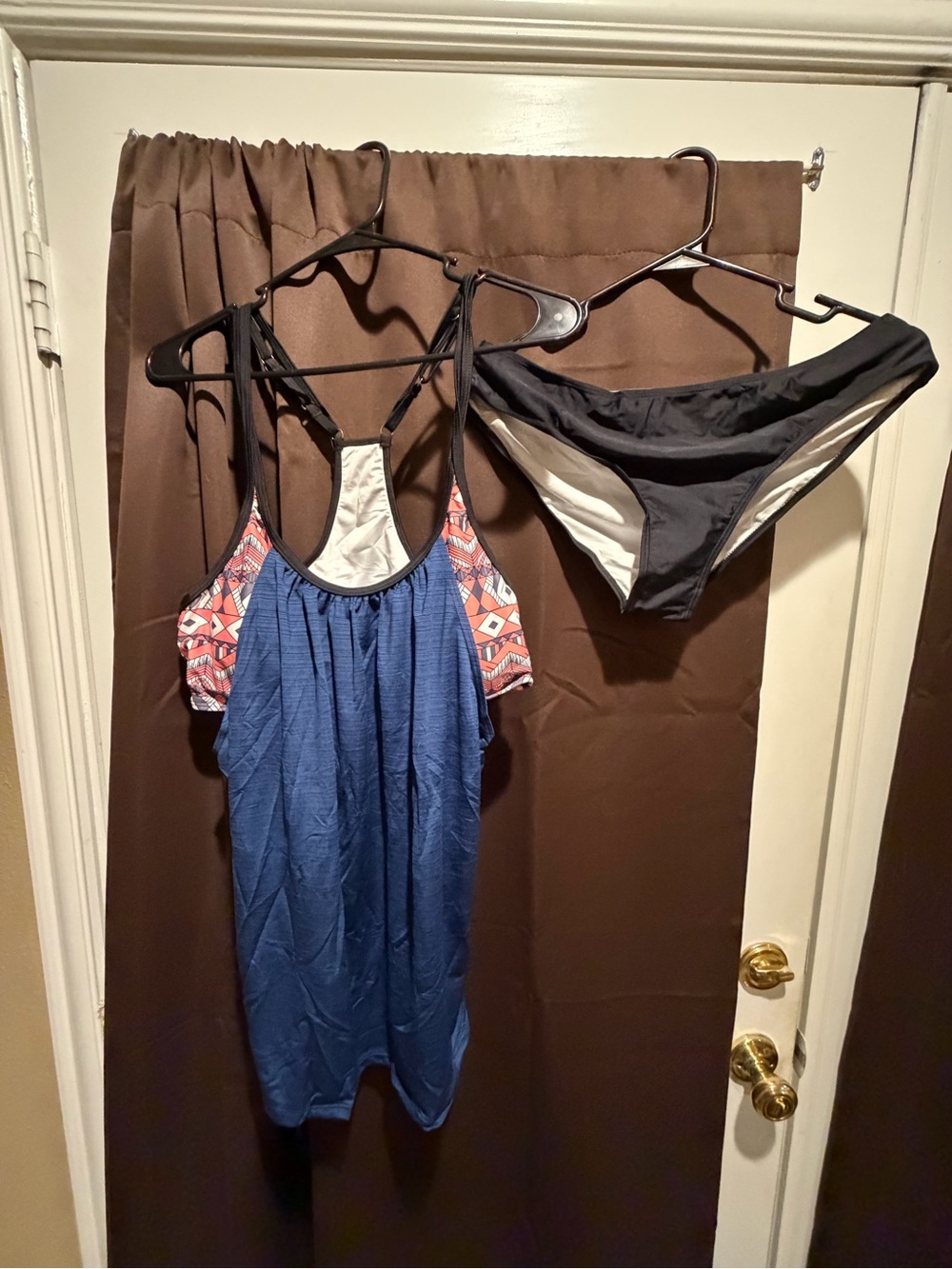Women's Navy Blue Two-Piece Blouson Tankini Set. New without tags. Never worn